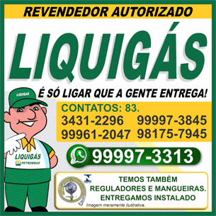 A imagem destaca três empresas patrocinadoras desse site: LiquiGás, Funeraria Vitoria e Danilo Peças