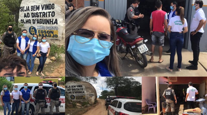 Vigilância sanitária e Polícia Militar realizaram fiscalização em comércios, em Brejo dos Santos